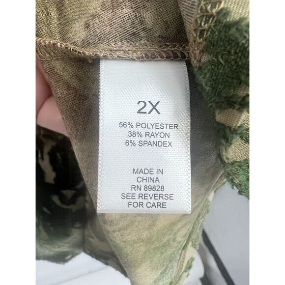 LOGO Lori Goldstein EarthTone Textured Burn Out Pocket Front Tunic 2X Lagenlook - Picture 6 of 6